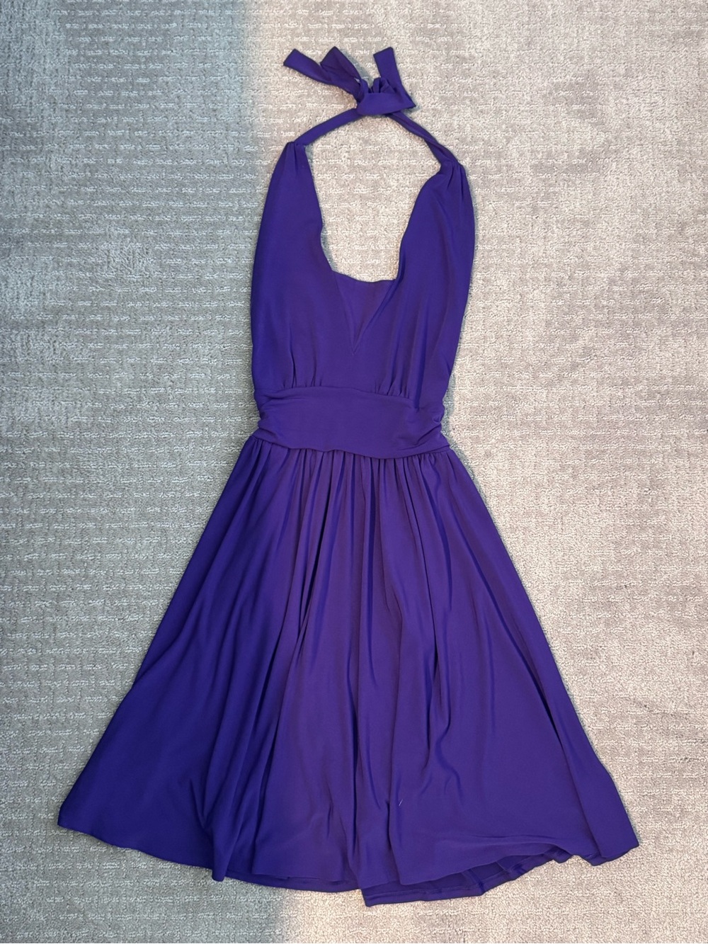 Moda International Purple Halter Fit-and-Flare Dress